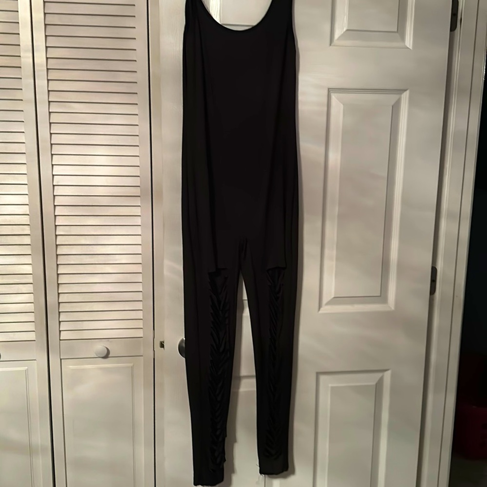 Black jumpsuit with slits on legs large